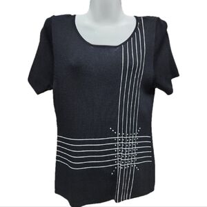 Knit Rhinestone Patterned Top